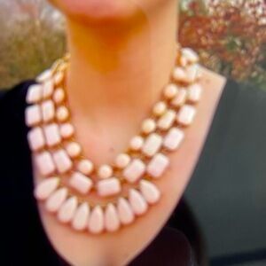 Kate Spade Riviera Garden Triple Strand Necklace Pale Pink